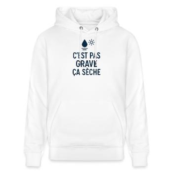 Marseille Humour C'est Pas Grave ça Sèche Sud - Sweat à capuche bio CRUISER Stanley/Stella Unisexe - blanc - Devant - Alina (178cm) & Michal (187cm)