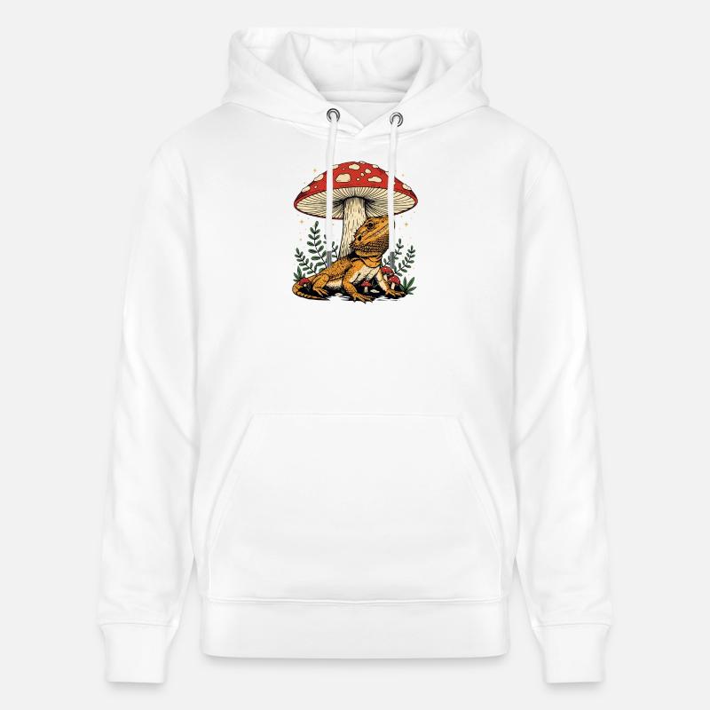 Amant du Pogona Dragon Barbu - Sweat à capuche bio CRUISER Stanley/Stella Unisexe - blanc