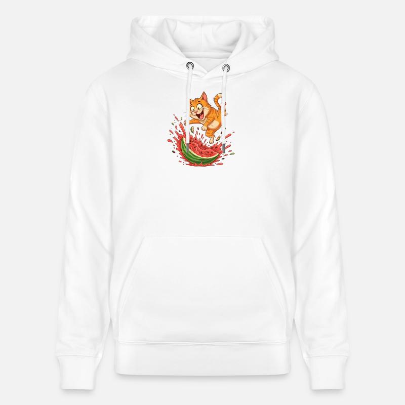 Fritzers de pastèque d’été Chats - Sweat à capuche bio CRUISER Stanley/Stella Unisexe - blanc