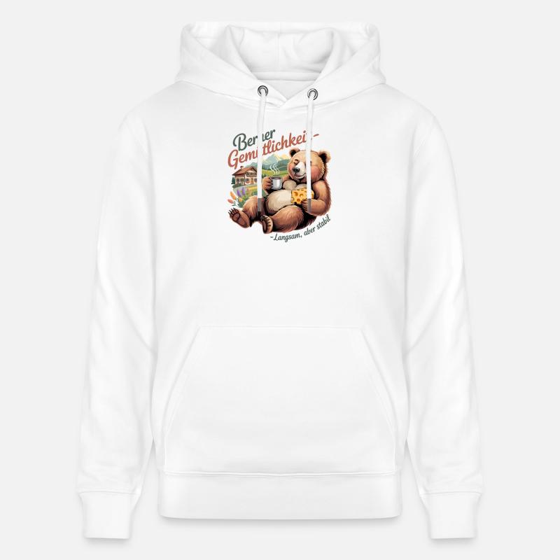  Berner Gemütlichkeit Langsam aber stabil Lustiger - Stanley/Stella Unisex Bio-Hoodie CRUISER  - Weiß