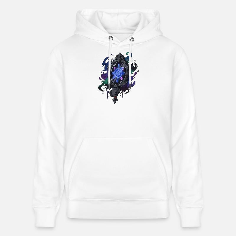 Sort Miroir Runique - Sweat à capuche bio CRUISER Stanley/Stella Unisexe - blanc
