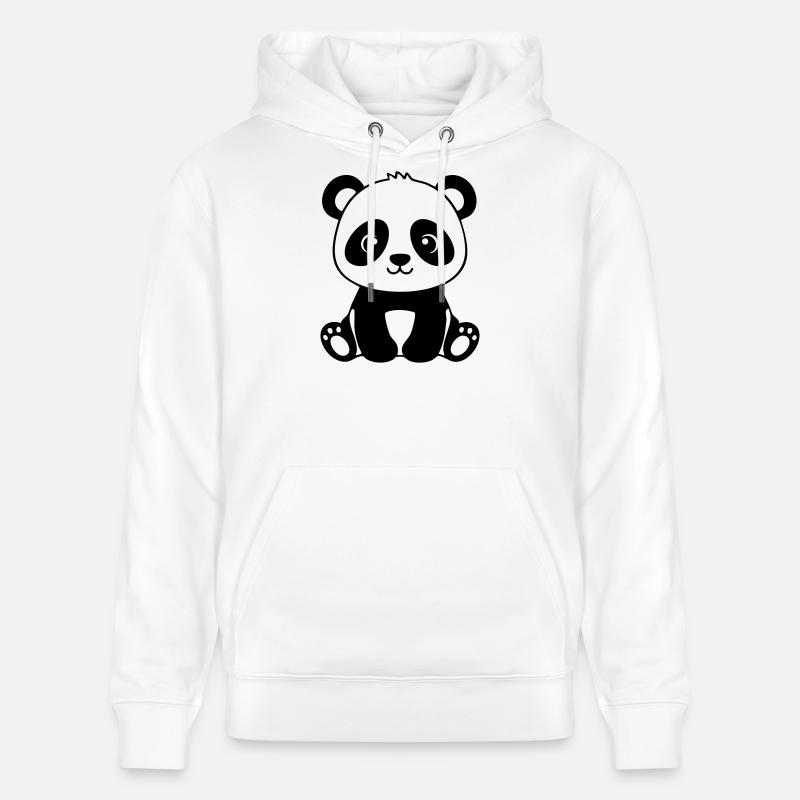 Bébé Panda mignon – Noir & Blanc - Sweat à capuche bio CRUISER Stanley/Stella Unisexe - blanc