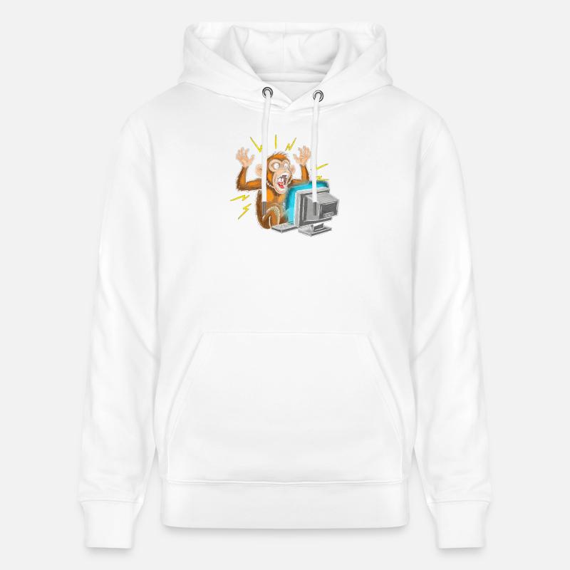 Épidémie d’ordinateur singe - Sweat à capuche bio CRUISER Stanley/Stella Unisexe - blanc