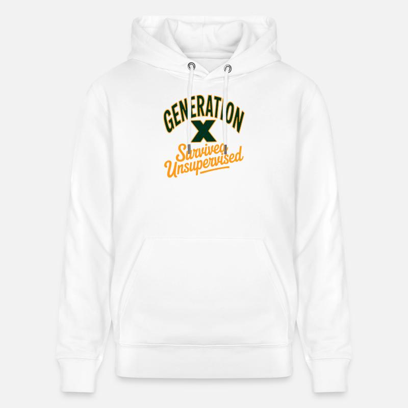 Generation X Survived Unsupervised - Stanley/Stella Unisex Bio-Hoodie CRUISER  - Weiß