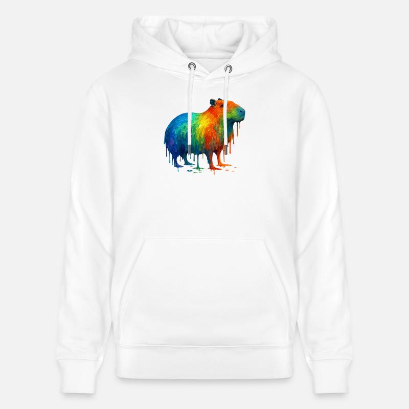 Capybara aux couleurs vives - Sweat à capuche bio CRUISER Stanley/Stella Unisexe - blanc