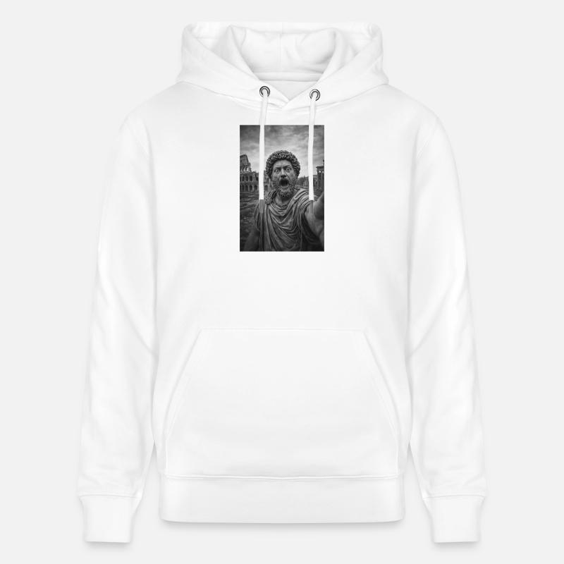 Autoportrait de Marc Aurèle - Sweat à capuche bio CRUISER Stanley/Stella Unisexe - blanc