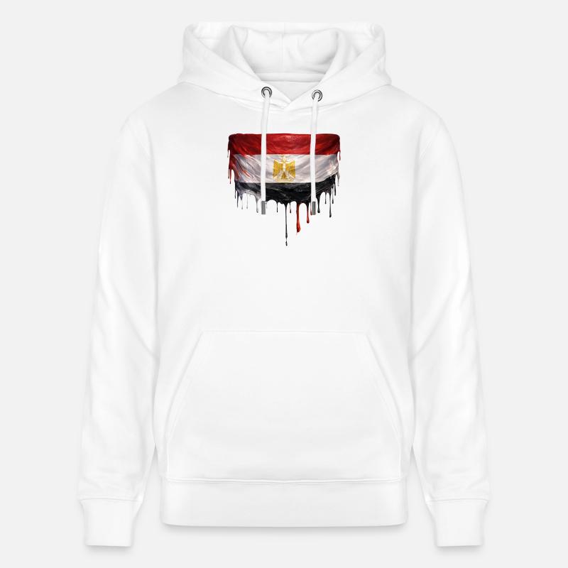 Art de chute de drapeau égyptien - Sweat à capuche bio CRUISER Stanley/Stella Unisexe - blanc