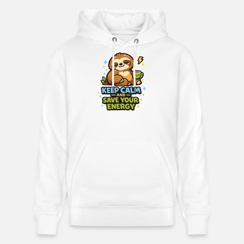 Tranquillité du café de Kuschelsloth - Sweat à capuche bio CRUISER Stanley/Stella Unisexe - blanc