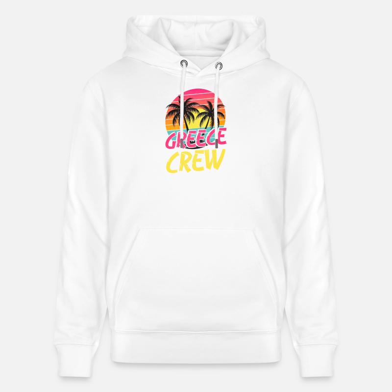 Équipage Grèce - Sweat à capuche bio CRUISER Stanley/Stella Unisexe - blanc