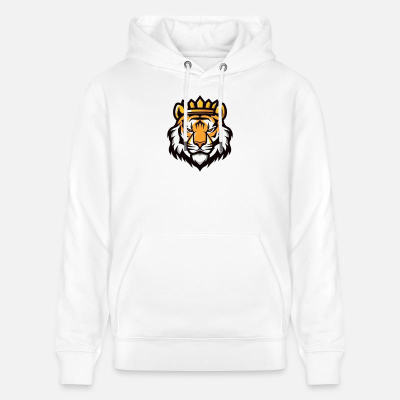 Couronne de Tête de Tigre - Sweat à capuche bio CRUISER Stanley/Stella Unisexe - blanc