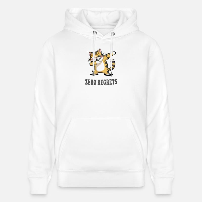 Zero Regrets Lustige Katze Sarkasmus Design - Stanley/Stella Unisex Bio-Hoodie CRUISER - Weiß
