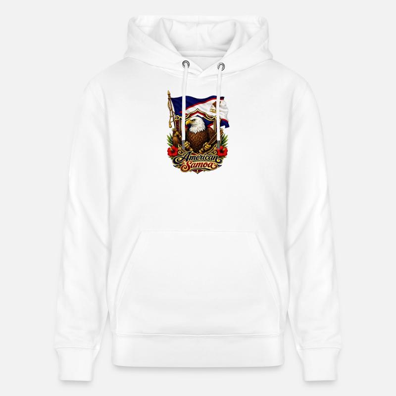 Drapeau de l’aigle des Samoa américaines - Sweat à capuche bio CRUISER Stanley/Stella Unisexe - blanc