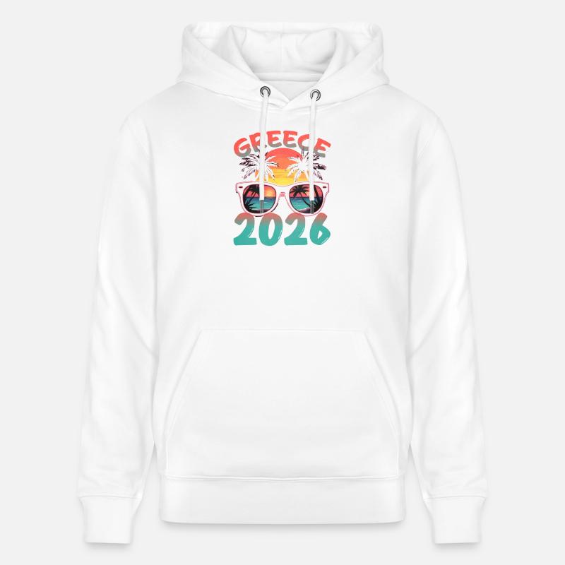 Grèce 2026 - Sweat à capuche bio CRUISER Stanley/Stella Unisexe - blanc