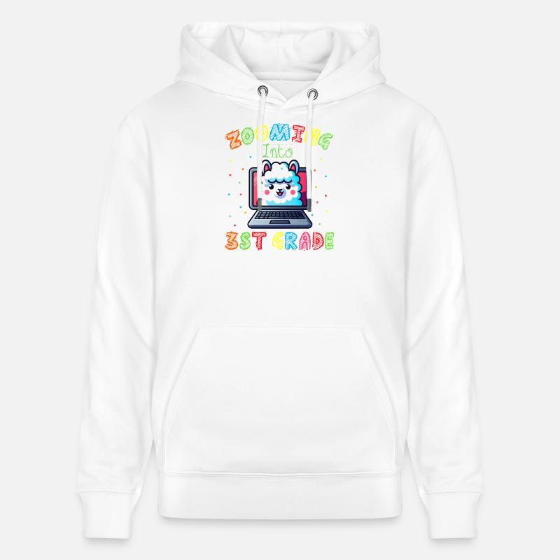 Lama Code Arc-en-Ciel Numérique - Sweat à capuche bio CRUISER Stanley/Stella Unisexe - blanc