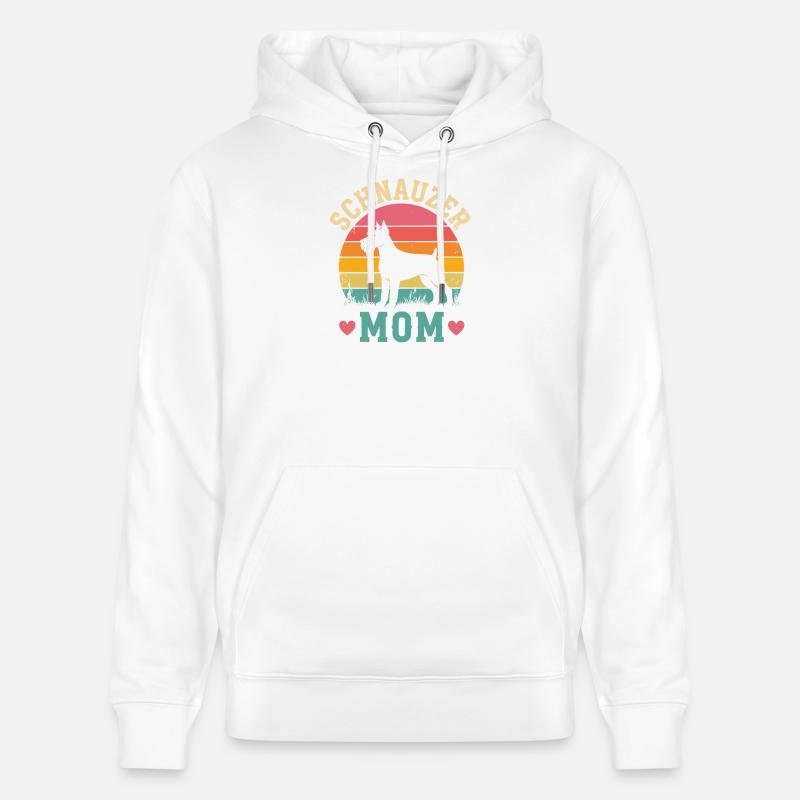 Schnauzer Mom Retro Sunset - Sweat à capuche bio CRUISER Stanley/Stella Unisexe - blanc