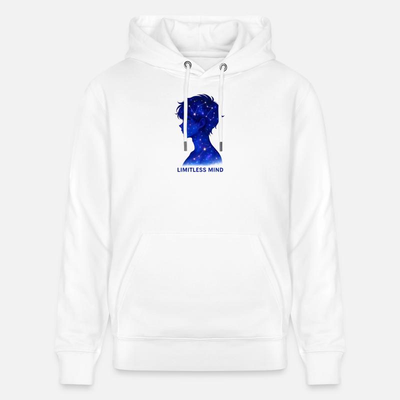 Limitless Mind Galaxie Silhouette - Sweat à capuche bio CRUISER Stanley/Stella Unisexe - blanc