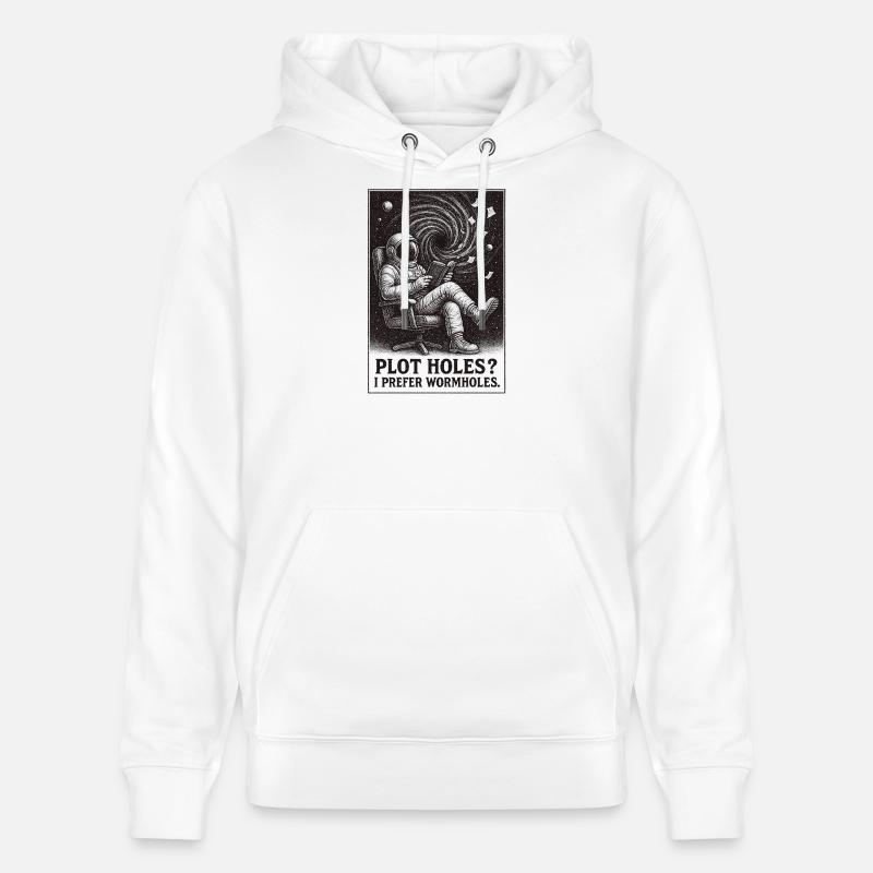 Plotlöcher? Lieber Wurmlöcher | Sci-Fi - Stanley/Stella Unisex Bio-Hoodie CRUISER  - Weiß