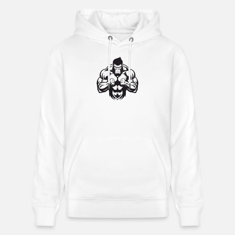 Musculation Gorilla - Sweat à capuche bio CRUISER Stanley/Stella Unisexe - blanc