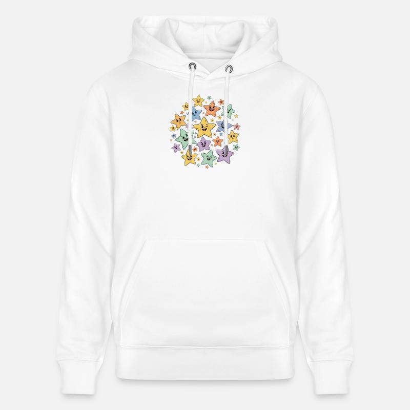 Bunte Sternchen Explosion - Stanley/Stella Unisex Bio-Hoodie CRUISER - Weiß