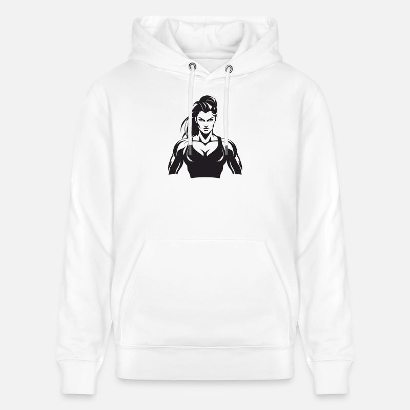 Muscles féminins - Sweat à capuche bio CRUISER Stanley/Stella Unisexe - blanc