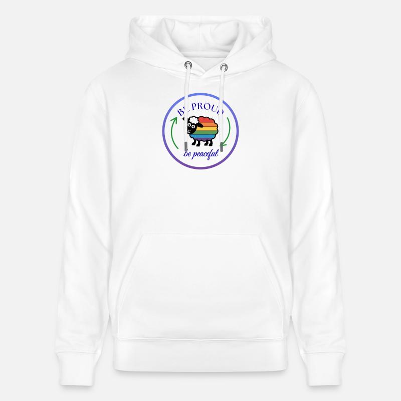 Pride Regenbogen-Schaf: Stolz und Friedlich - Stanley/Stella Unisex Bio-Hoodie CRUISER  - Weiß