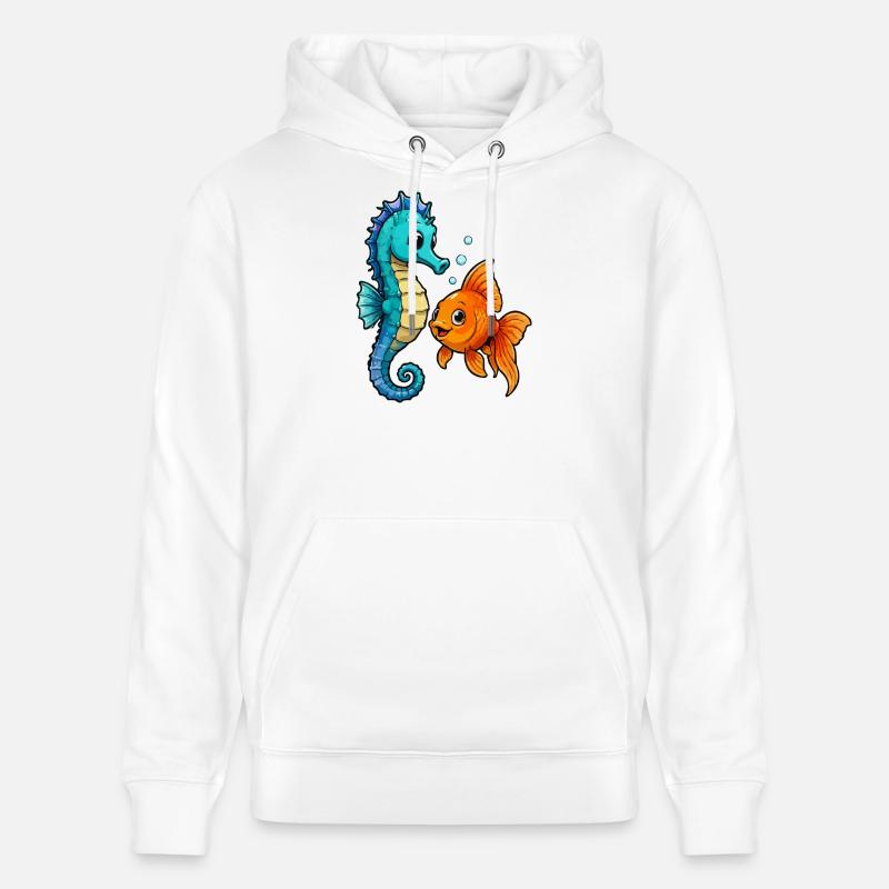 Les hippocampes des Amis sous-marins - Sweat à capuche bio CRUISER Stanley/Stella Unisexe - blanc