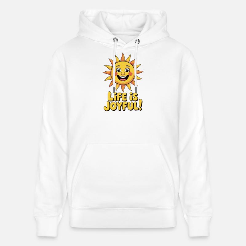 Jaune, Soleil Ensoleillé, Art Joyeux - Sweat à capuche bio CRUISER Stanley/Stella Unisexe - blanc