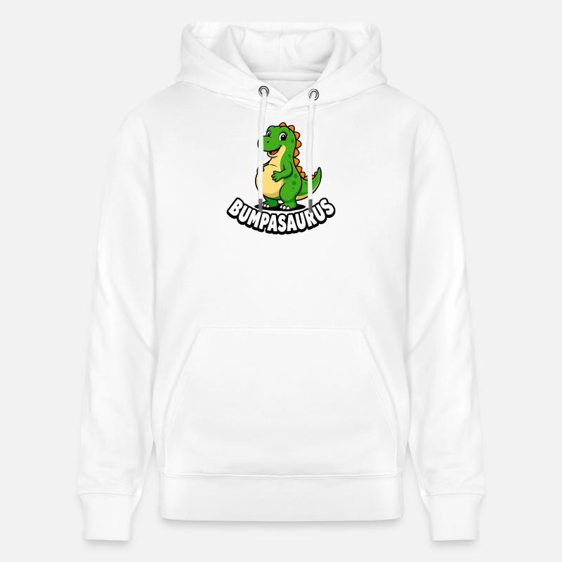 Grossesse de dinosaure Bumpasaurus enceinte - Sweat à capuche bio CRUISER Stanley/Stella Unisexe - blanc
