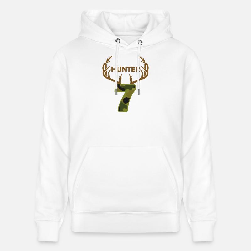 Ce camouflage de Little Hunter 7 - Sweat à capuche bio CRUISER Stanley/Stella Unisexe - blanc