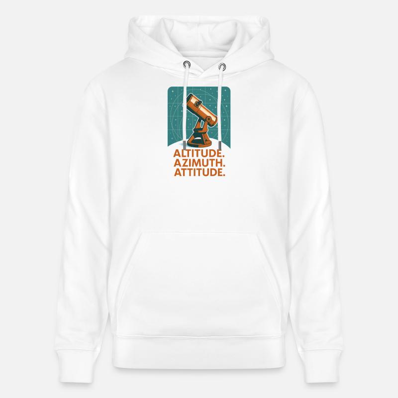 Posture à haute azimut | Astronomie - Sweat à capuche bio CRUISER Stanley/Stella Unisexe - blanc