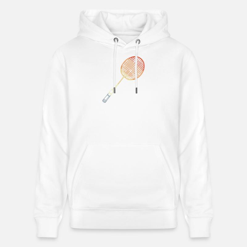 Esquisse de raquette de badminton - Sweat à capuche bio CRUISER Stanley/Stella Unisexe - blanc