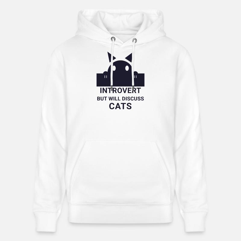 Introvertierter wird über Katzen sprechen - Stanley/Stella Unisex Bio-Hoodie CRUISER  - Weiß