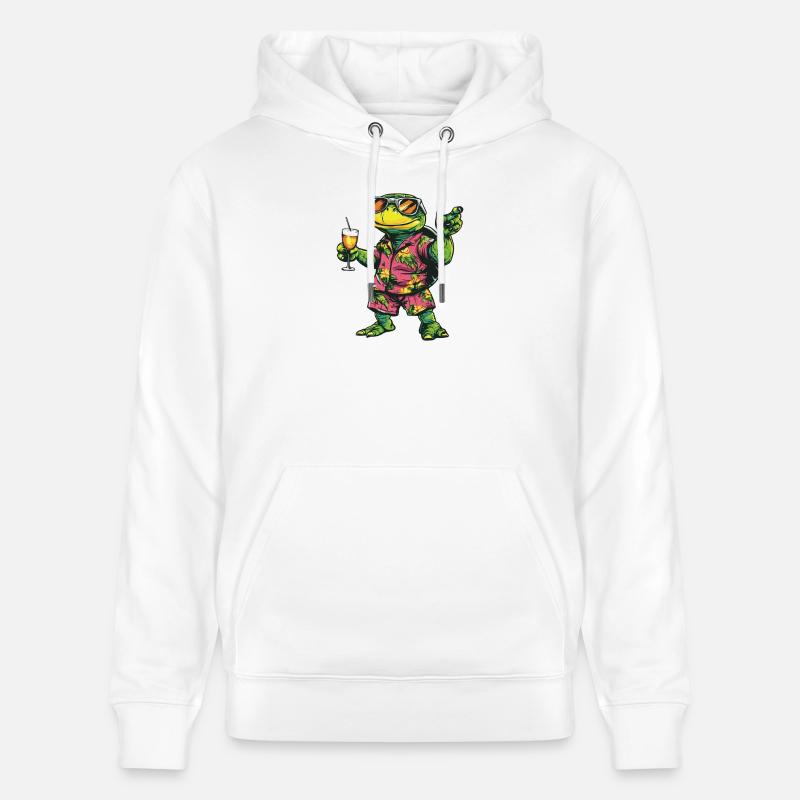 Turtle Comic Summer - Stanley/Stella CRUISER Unisex Organic Hoodie - white