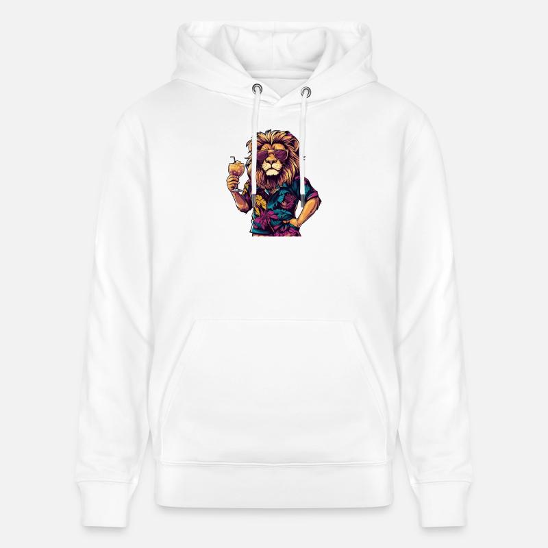 Lion Comic Summer - Sweat à capuche bio CRUISER Stanley/Stella Unisexe - blanc