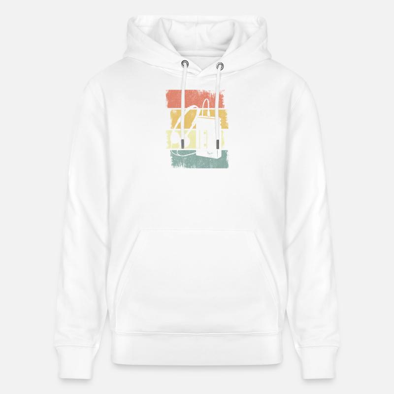 Graphismes du lecteur de cassettes - Sweat à capuche bio CRUISER Stanley/Stella Unisexe - blanc