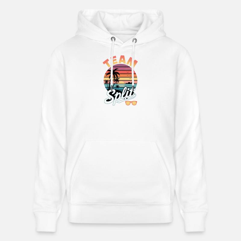 Équipe Split Sunset Tropics - Sweat à capuche bio CRUISER Stanley/Stella Unisexe - blanc