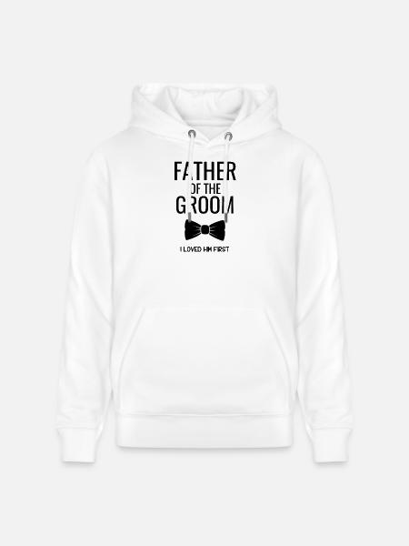 Father Groom Bowtie - Stanley/Stella CRUISER Unisex Organic Hoodie - white