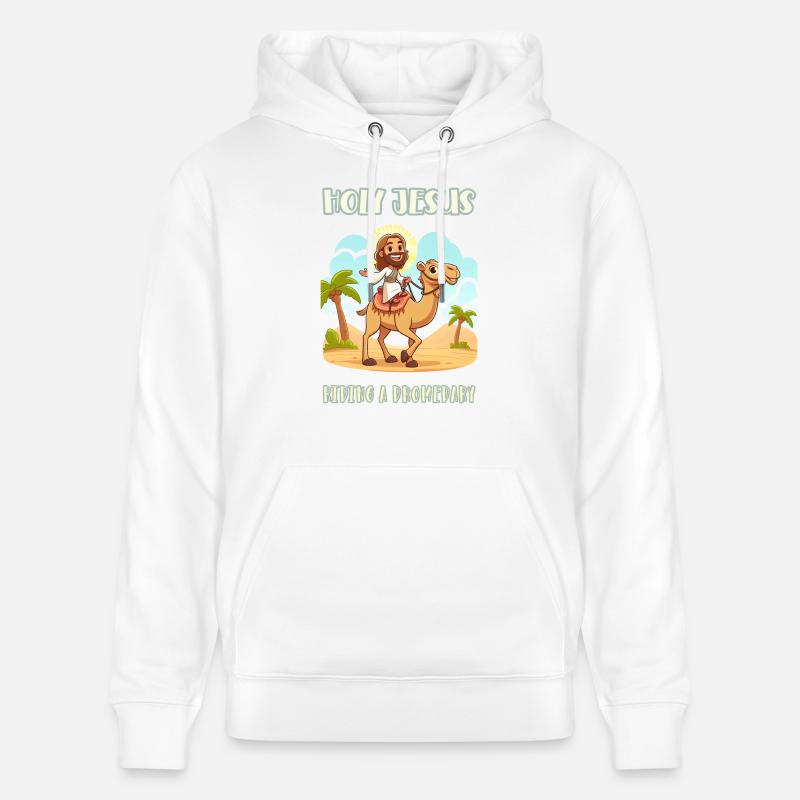 Saint Jésus chevauchant un dromadaire - Sweat à capuche bio CRUISER Stanley/Stella Unisexe - blanc