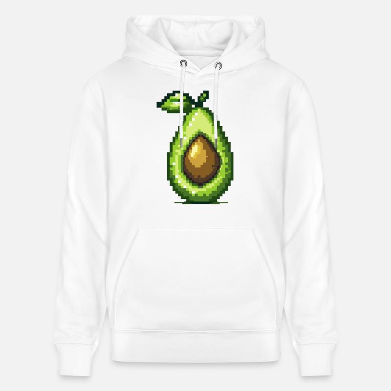 Icône de pixel Avokado - Sweat à capuche bio CRUISER Stanley/Stella Unisexe - blanc