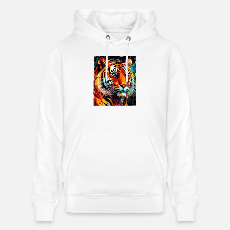 Portrait de tigre - Sweat à capuche bio CRUISER Stanley/Stella Unisexe - blanc