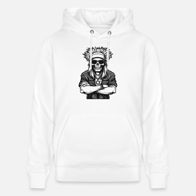 indianer apache skull - Stanley/Stella Unisex Bio-Hoodie CRUISER  - Weiß