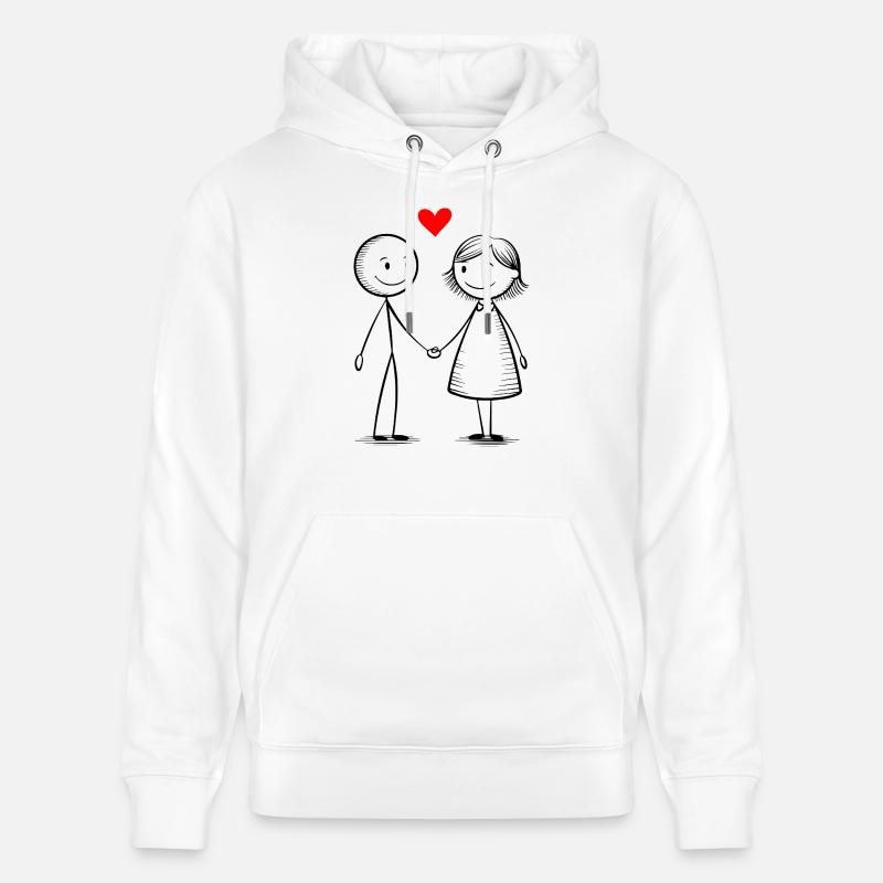 Couple amoureux - Sweat à capuche bio CRUISER Stanley/Stella Unisexe - blanc