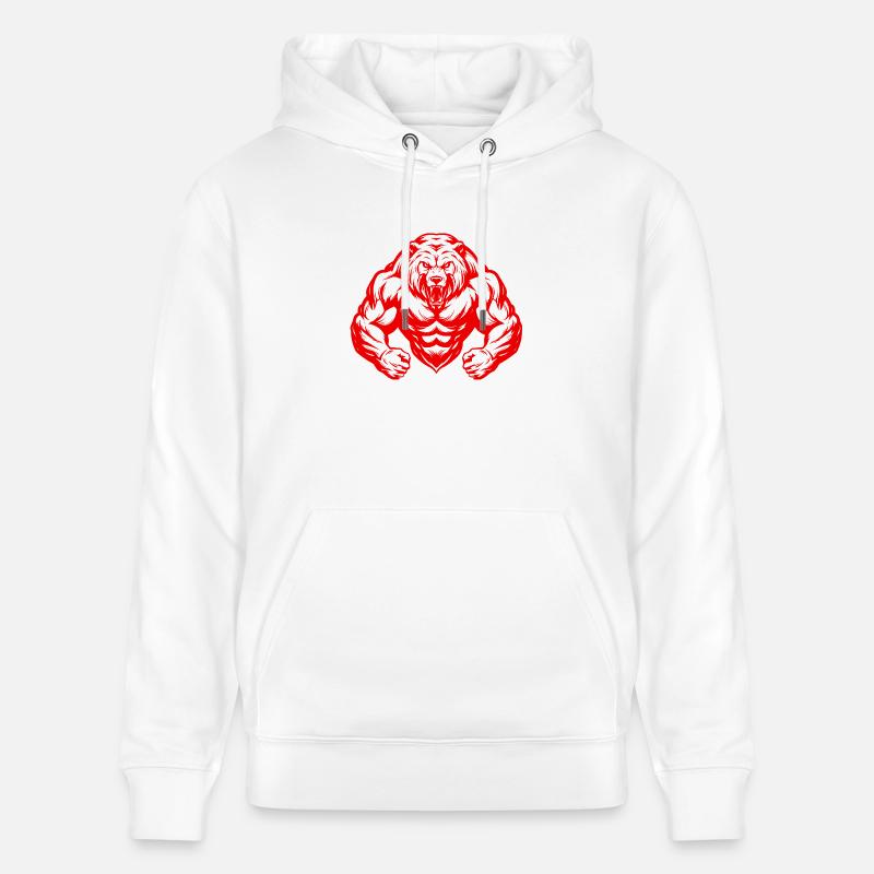 Grizzly Bear Muscles Musculation - Sweat à capuche bio CRUISER Stanley/Stella Unisexe - blanc