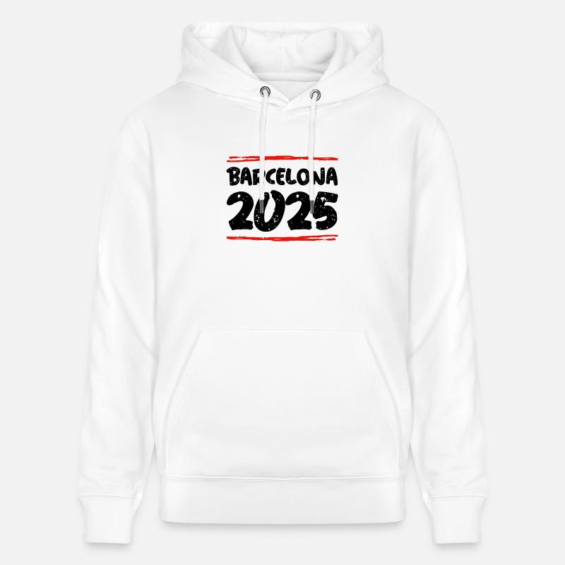Barcelone 2025 Dicton - Sweat à capuche bio CRUISER Stanley/Stella Unisexe - blanc