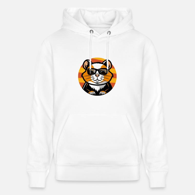 Hamster Bande dessinée cool - Sweat à capuche bio CRUISER Stanley/Stella Unisexe - blanc