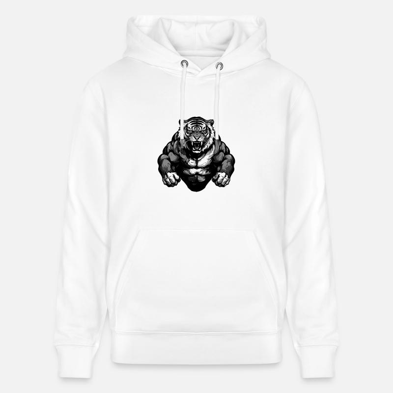 Musculation Tiger Muscles - Sweat à capuche bio CRUISER Stanley/Stella Unisexe - blanc
