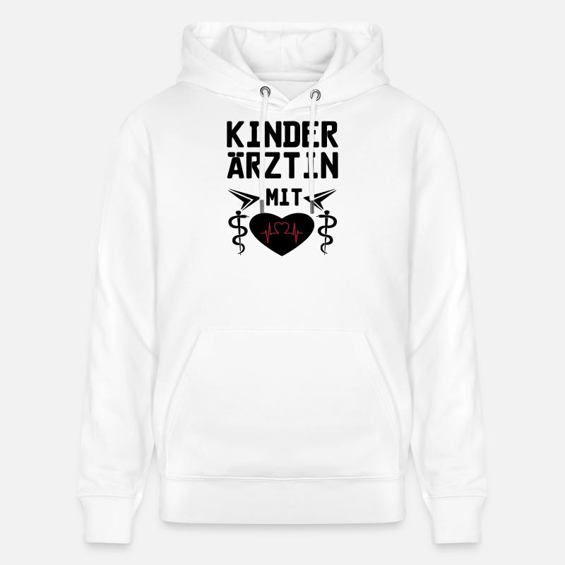 Kinderärztin mit Herz Geschenk - Stanley/Stella Unisex Bio-Hoodie CRUISER  - Weiß