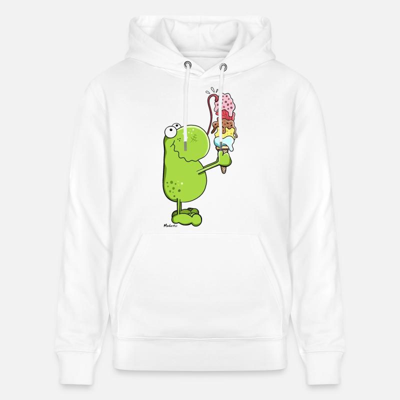 Frosch mit Eis - Stanley/Stella Unisex Bio-Hoodie CRUISER  - Weiß