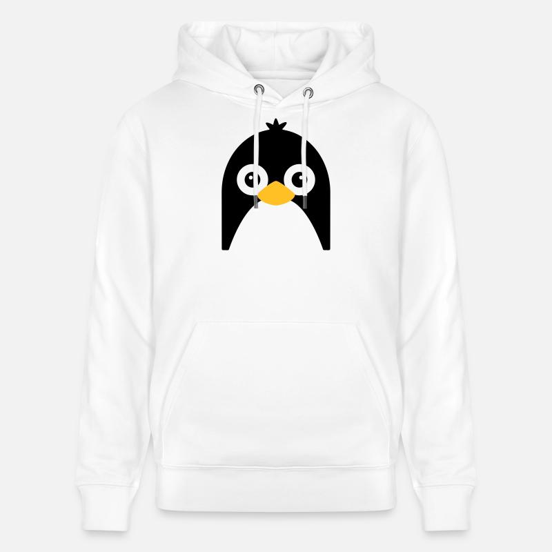 Visage de pingouin mignon - Sweat à capuche bio CRUISER Stanley/Stella Unisexe - blanc
