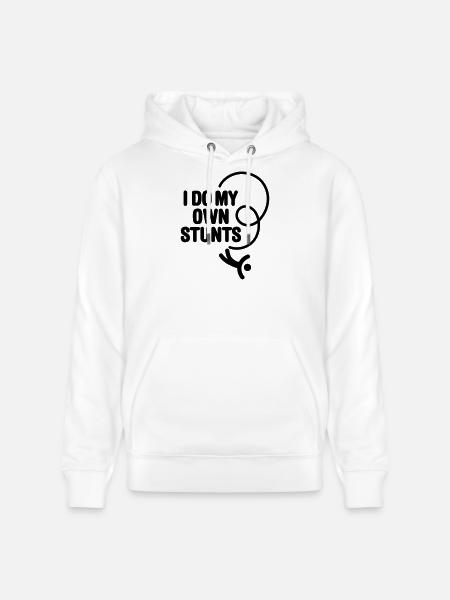 I do my own stunts, bungee jumping, bungee jumper - Stanley/Stella CRUISER Unisex Organic Hoodie - white